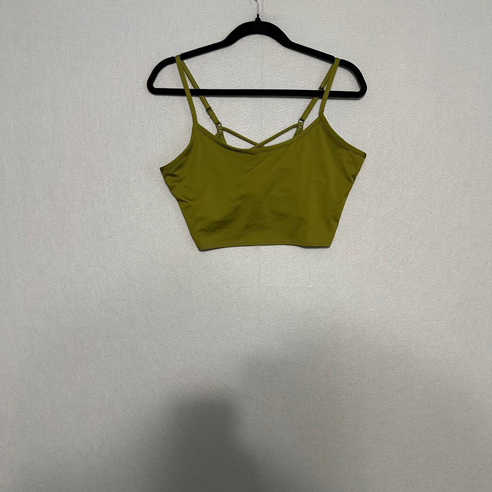 Pink Active Victoria's Secret Olive Green Strappy‎ Back Sports Bra Large L G 85